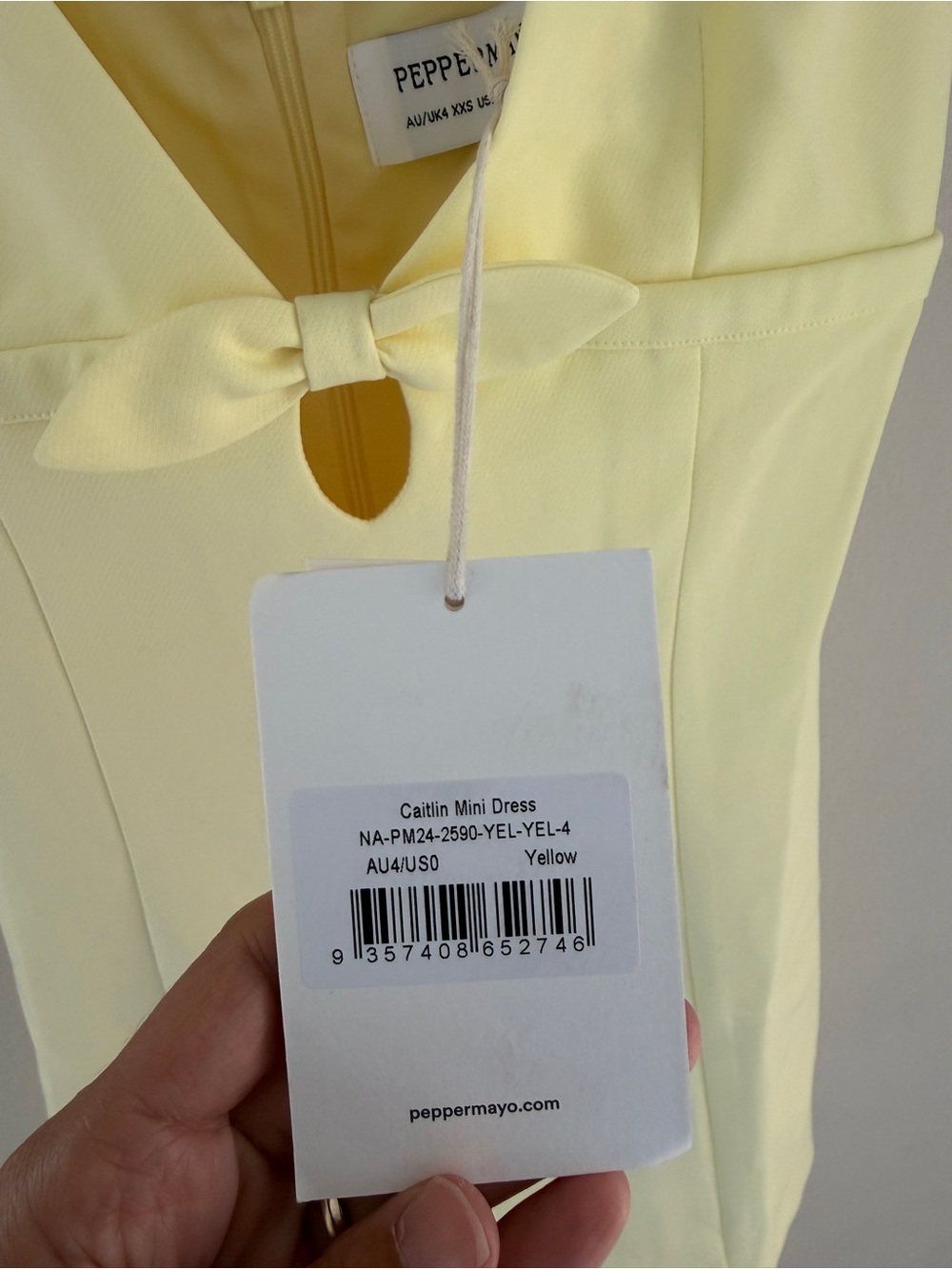 NWT Peppermayo Yellow Mini Dress - Picture 2 of 4